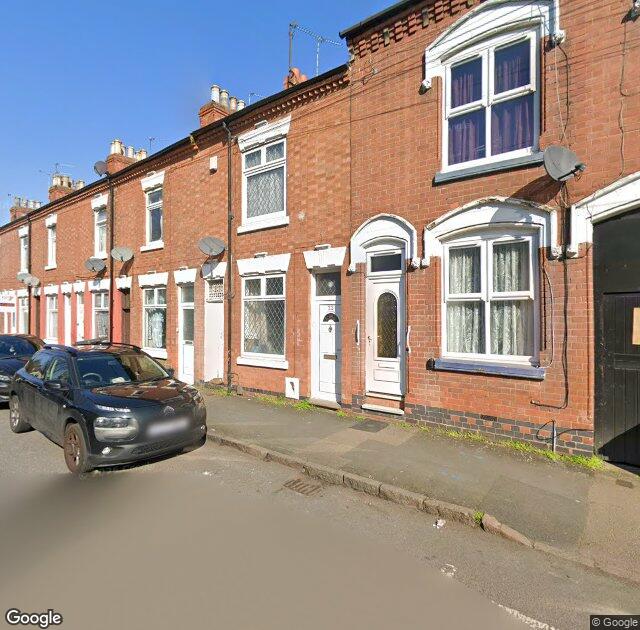Street View image of 22 Dorset Street, LE4 6BE, Leicester, the registered office