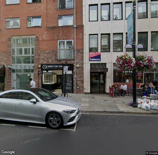 Street View image of 87b Hatton Garden, EC1N 8QQ, London, the registered office