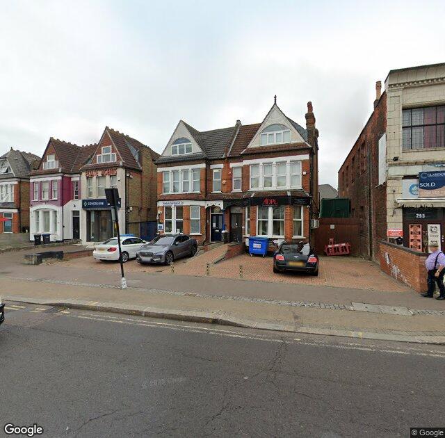 Street View image of 291 Green Lanes, N13 4XS, London, the registered office