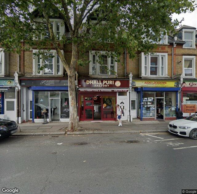 Street View image of 595 High Road Leyton, E10 6PY, London, the registered office